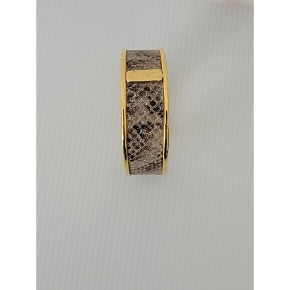 St John Gold Tone 9 Inch Snake Skin Wide Bangle - Picture 5 of 10